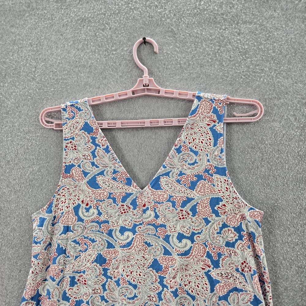 LOFT Women Dress L Blue Paisley A-Line Sleeveless NWOT (Bin 6) - Picture 4 of 8